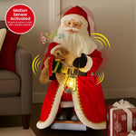 1.1m Musical LED Animated Christmas Santa Claus Glowing Lantern Ornament Decoratio