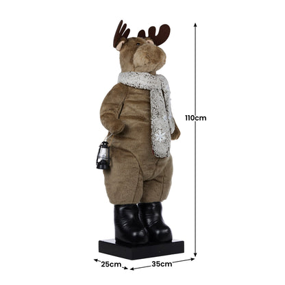 1.1m Musical LED Animated Christmas Moose Decoration Light-Up Lantern Ornament