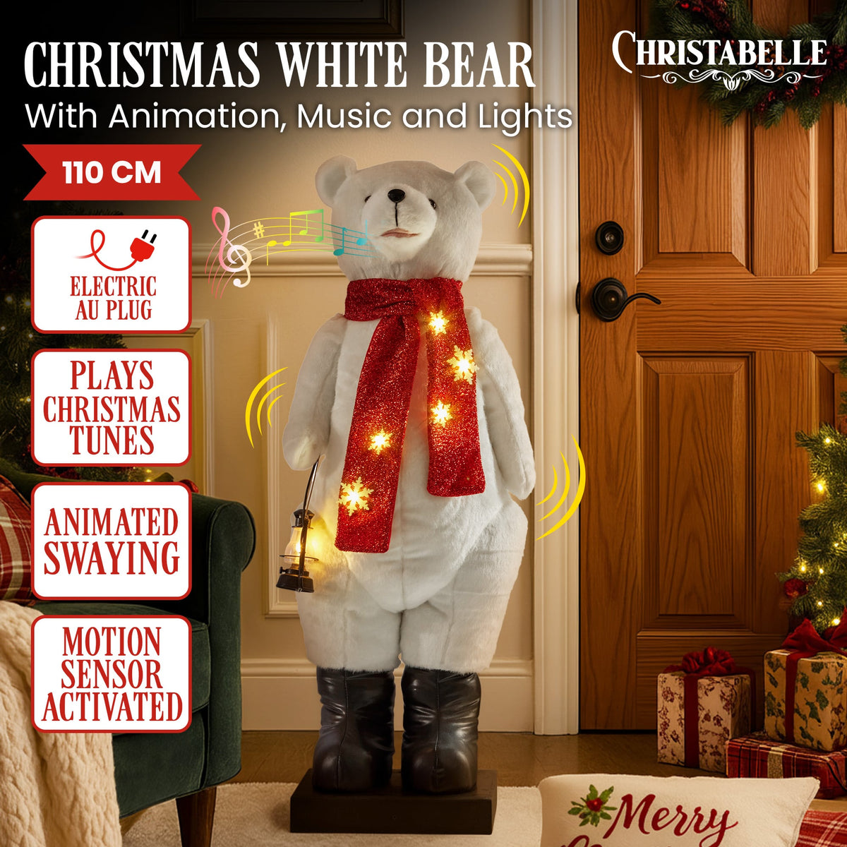 Animated Musical Christmas Bear