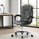 Massage Office Chair Racing Chairs PU Leather Grey