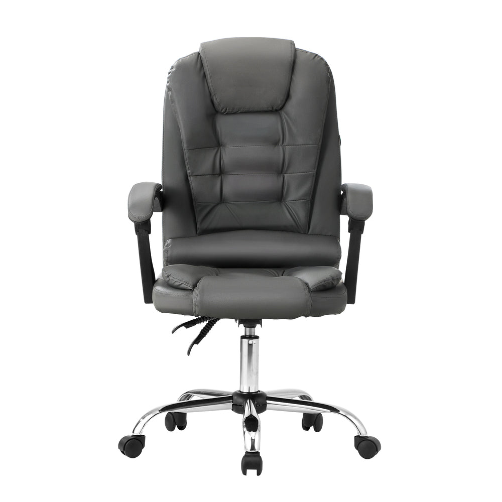 Massage Office Chair Racing Chairs PU Leather Grey