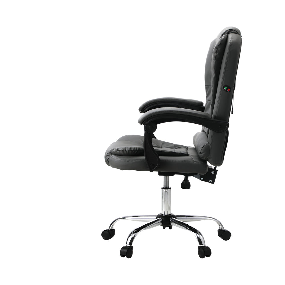 Massage Office Chair Racing Chairs PU Leather Grey