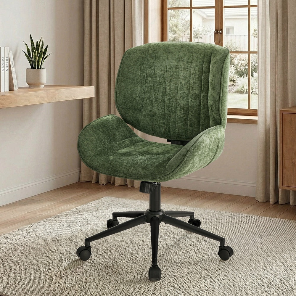 Mid Back Armless Office Chair Green | HomeAndLiving