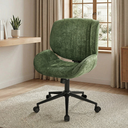 Mid Back Armless Office Chair Green | HomeAndLiving