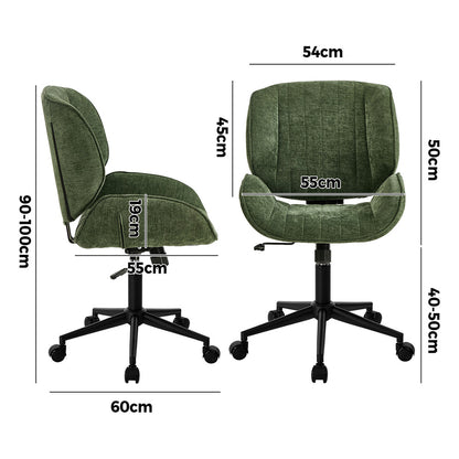 Mid Back Armless Office Chair Green | HomeAndLiving