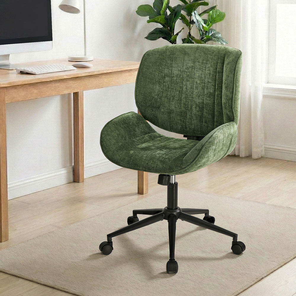 Mid Back Armless Office Chair Green | HomeAndLiving