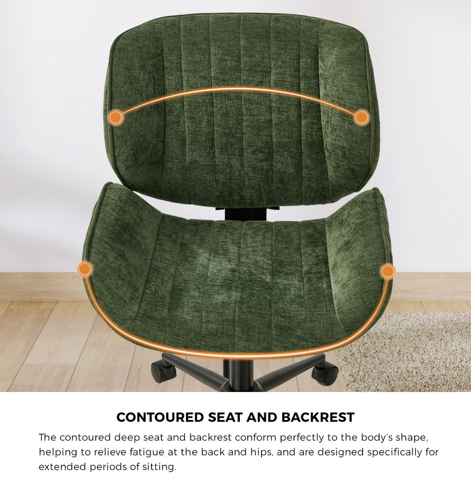 Mid Back Armless Office Chair Green | HomeAndLiving