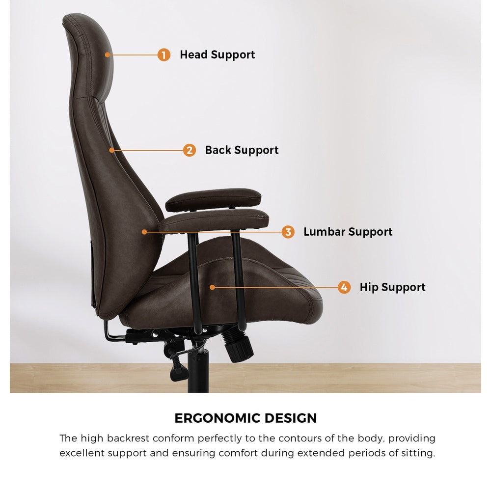 Black office chair, in room setting