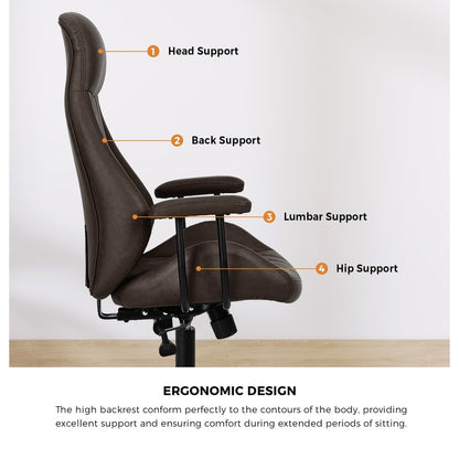 Black office chair, in room setting