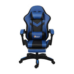 Racing Gaming Chair 7 RGB LED 8 Points Massage Black&Blue