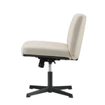 Mid Back Armless Office Desk Chair Height Adjustable Wide Seat Beige