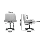 Mid Back Armless Office Chair Adjustable Wide Seat Grey Ergonomic Desk Chair