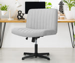 Mid Back Armless Office Chair Adjustable Wide Seat Grey Ergonomic Desk Chair