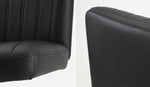 Mid Back Armless Office Chair PU Leather Black