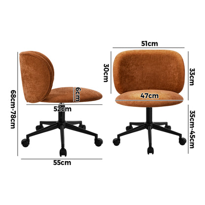 Office Chair Armless Mid Back Swivel Ergonomic Chair Orange