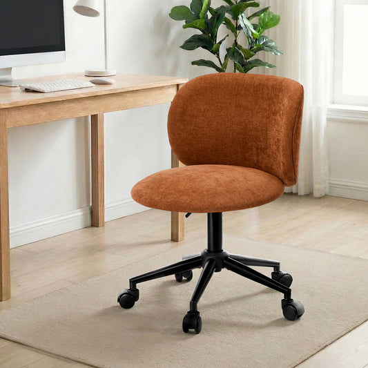 Office Chair Armless Mid Back Swivel Ergonomic Chair Orange