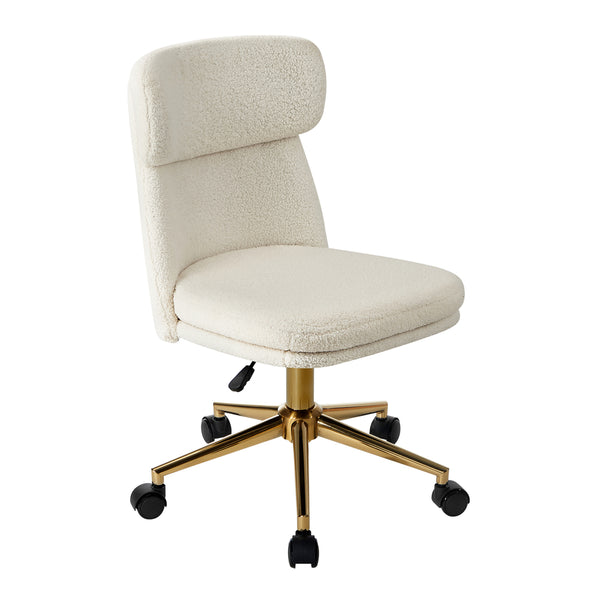  Armless Office Chair Mid Back Computer Desk Chair With Wheels White/Green