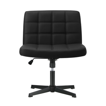 Office Chair Wide Seat Boucle White with Wheels