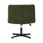 Mid Back Armless Office Chair Wide Boucle Green Desk Chair Home Office Seating