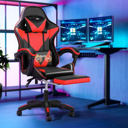 Home Gaming Chair Computer Desk Chair with Footrest Black