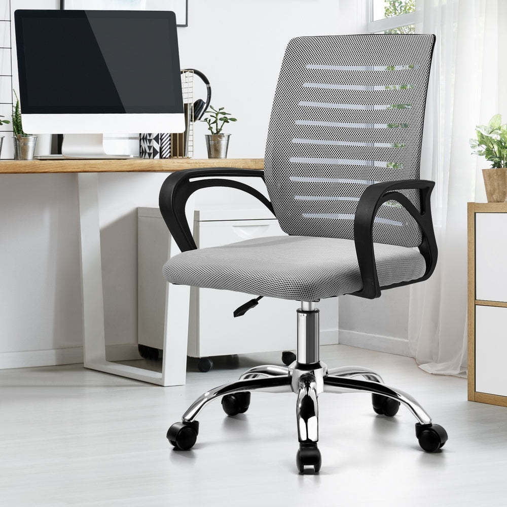 Mesh Office Chair Breathable Backrest Black Grey & White