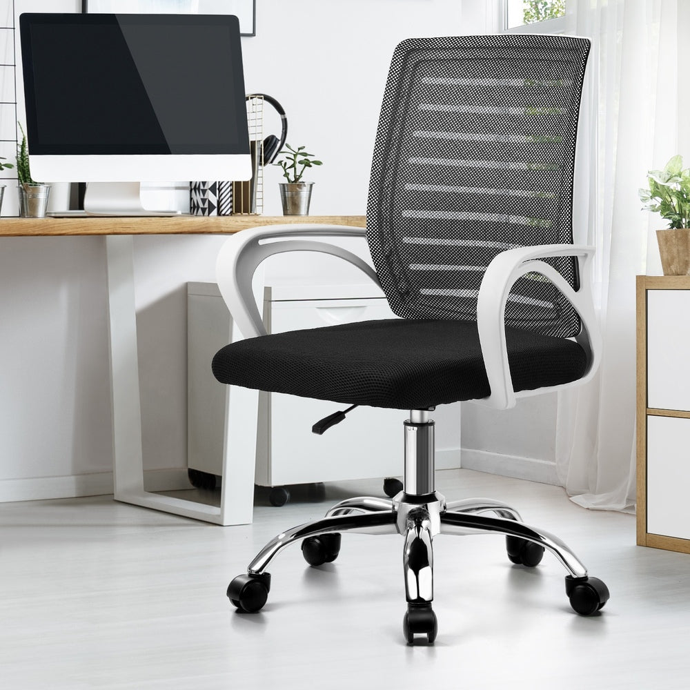 Mesh Office Chair Breathable Backrest Black Grey & White