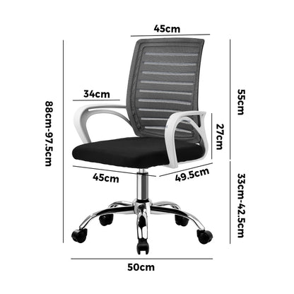 Mesh Office Chair Breathable Backrest Black Grey & White
