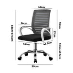 Mesh Office Chair Breathable Backrest Black Grey & White