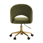 High Back Hollow Armless Office Chair Boucle Green&Gold