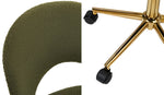 High Back Hollow Armless Office Chair Boucle Green&Gold