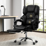 Massgae Office Chair Recliner Racing Computer Chairs PU Footrest Black