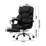 Massgae Office Chair Recliner Racing Computer Chairs PU Footrest Black