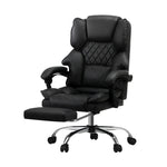 Massgae Office Chair Recliner Racing Computer Chairs PU Footrest Black
