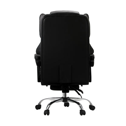 Massgae Office Chair Recliner Racing Computer Chairs PU Footrest Black