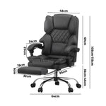 Massgae Office Chair Recliner Racing Computer Chairs PU Footrest Grey