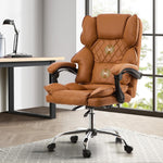 Massage Office Chair Premium PU Leather Gaming Seat Brown