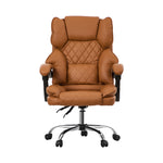 Massage Office Chair Premium PU Leather Gaming Seat Brown