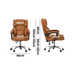 Massage Office Chair Premium PU Leather Gaming Seat Brown