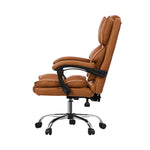 Massage Office Chair Premium PU Leather Gaming Seat Brown