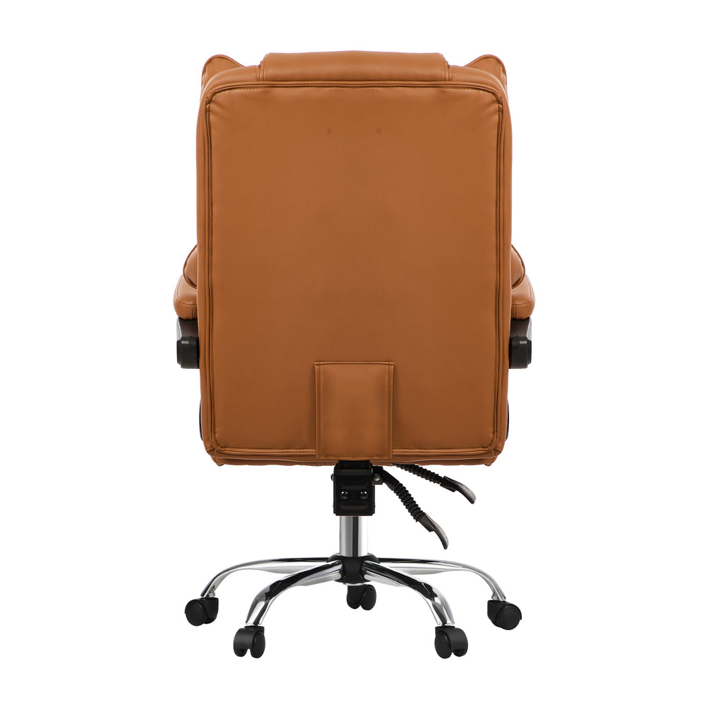 Massage Office Chair Premium PU Leather Gaming Seat Brown