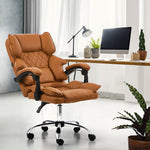 Massage Office Chair Premium PU Leather Gaming Seat Brown