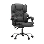 Massgae Office Chair Computer Racer PU Leather Seat Recliner Grey