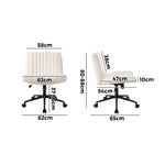 Mid Back Office Chair Wide Seat with Wheels Sherpa White