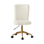 Armless Home Office Chair Boucle White&Gold