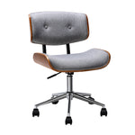 Executive Wooden Office Chair Fabric Computer Chairs Bentwood Seat Grey