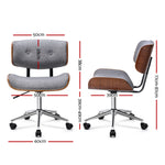 Executive Wooden Office Chair Fabric Computer Chairs Bentwood Seat Grey