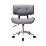 Durable Wooden Office Chair Fabric Seat Grey
