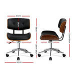 Durable Wooden Office Chair Fabric Seat Black
