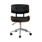 Durable Wooden Office Chair Fabric Seat Black