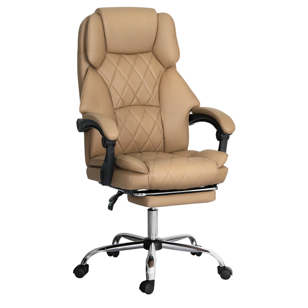 Executive Office Chair Leather Recliner Espresso